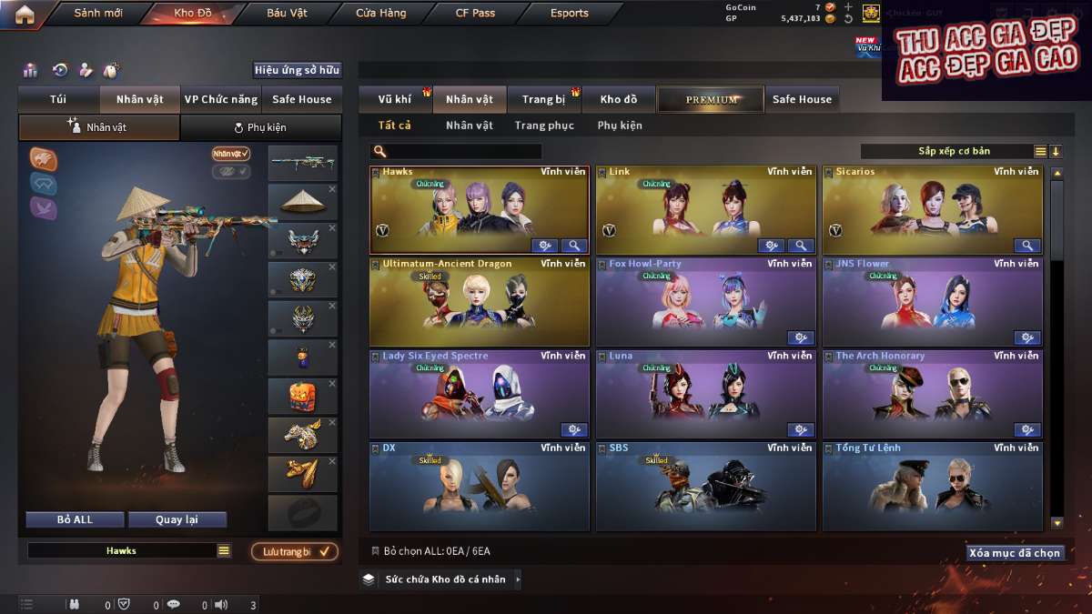 shop acc cf uy tin gia re